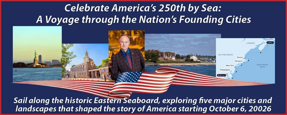 Published America’s 250th by Sea travel graphic; original date typo and verified organizer dates explained below.